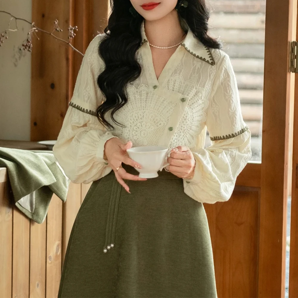 设计感长袖显瘦针织衬衫女2025秋季新款潮流洋气显瘦通勤百搭上衣