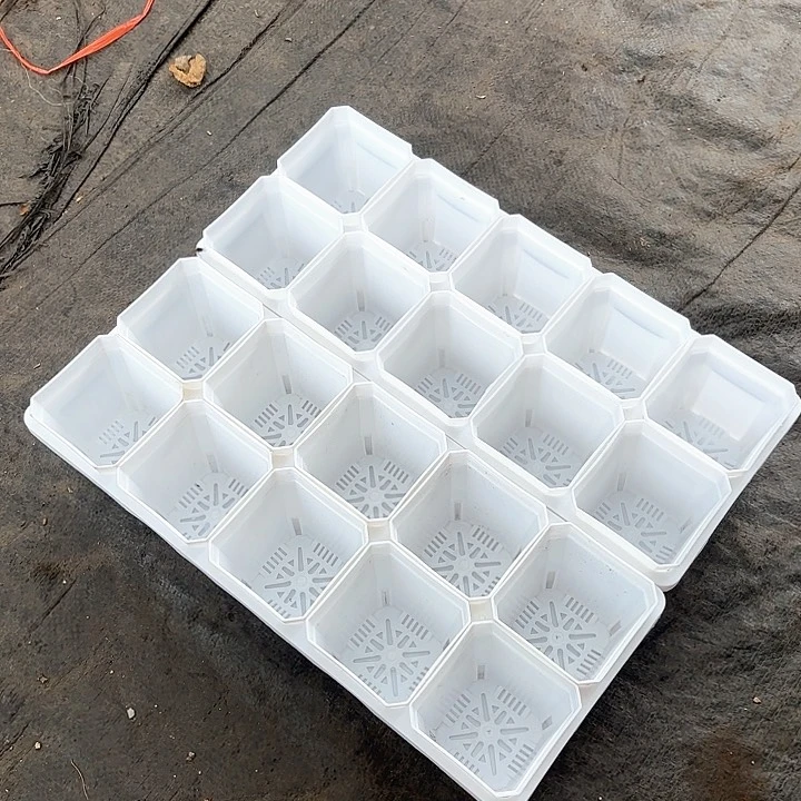 7厘米白方盆20个，托架2个