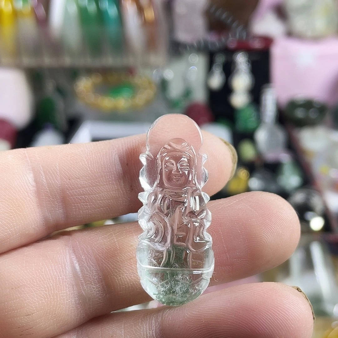 颈饰未镶嵌绿水晶绿幽灵观音