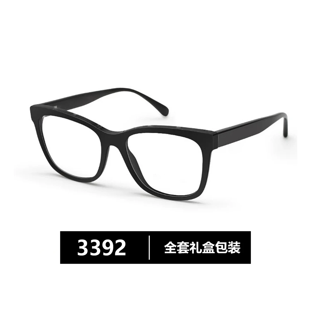 23.可配度数超轻薄3392黑框方形近视眼镜镜