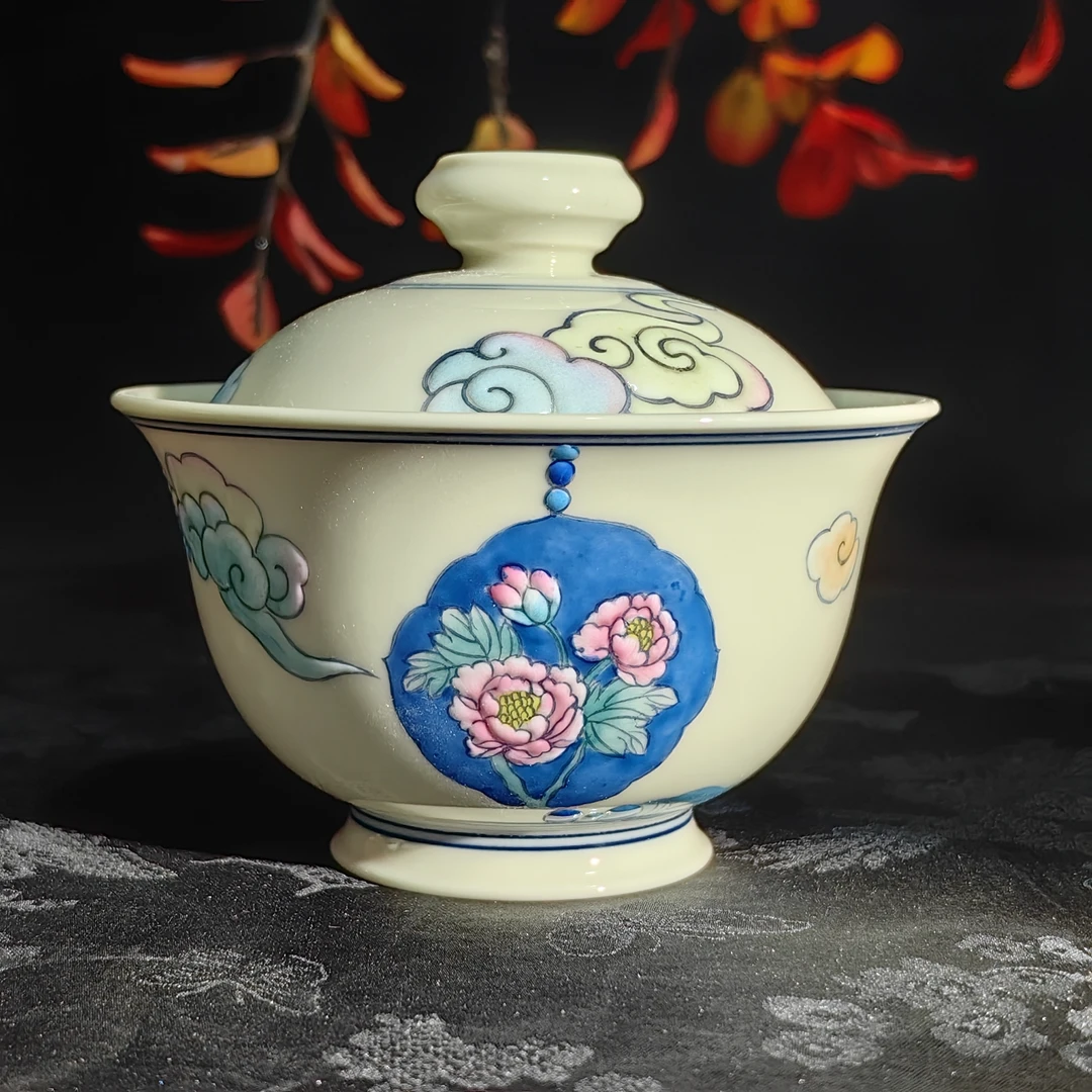 觅纤 祥云牡丹盖碗-125毫升 MQ430