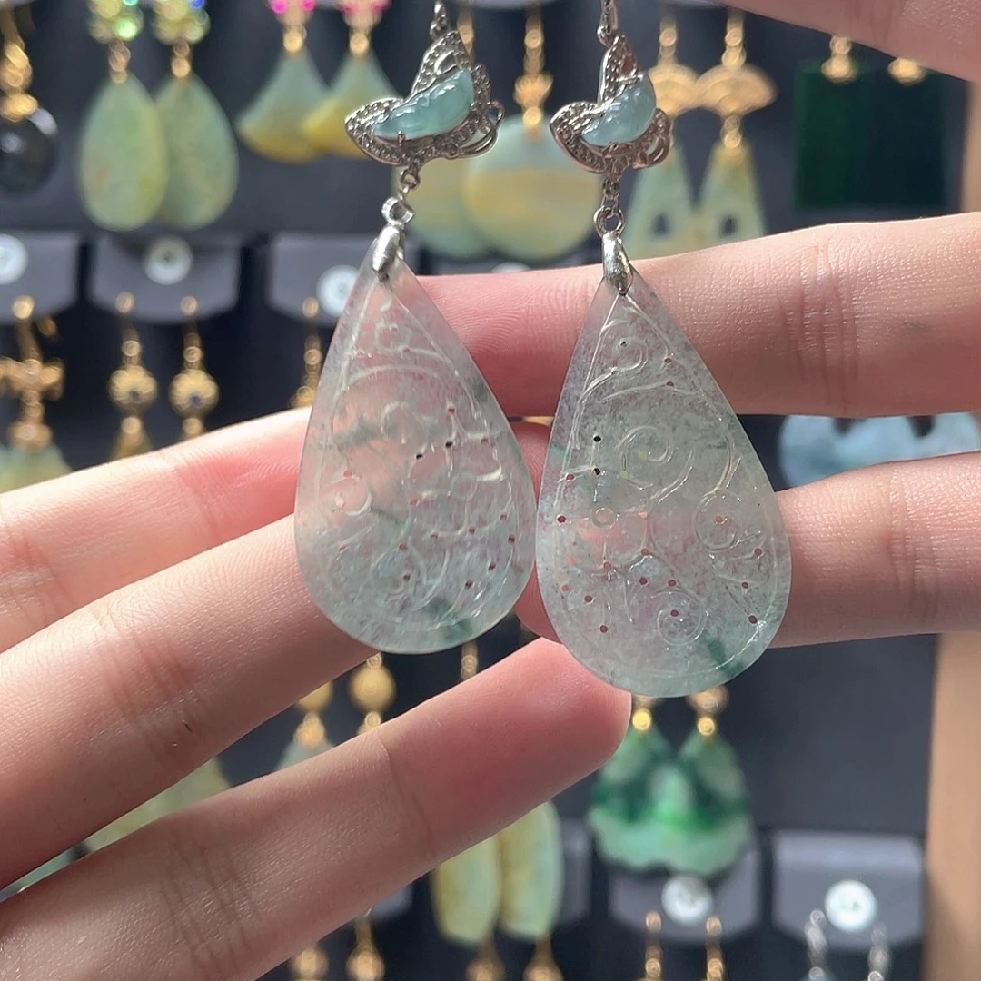 翡翠未镶嵌耳饰翡翠