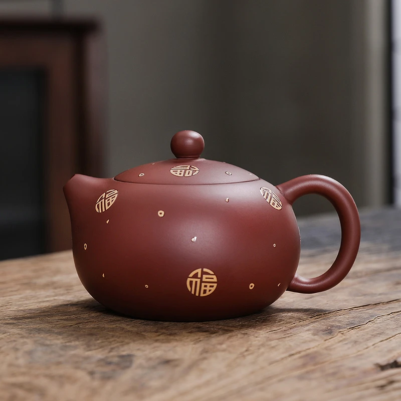 朱泥大红袍变色百福西施壶-180毫升（礼盒装）ZH00274