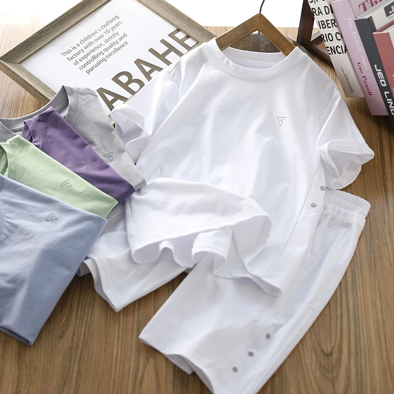 男童短袖套装2025夏季新款儿童薄款半袖汗衫中大童五分裤子两件套