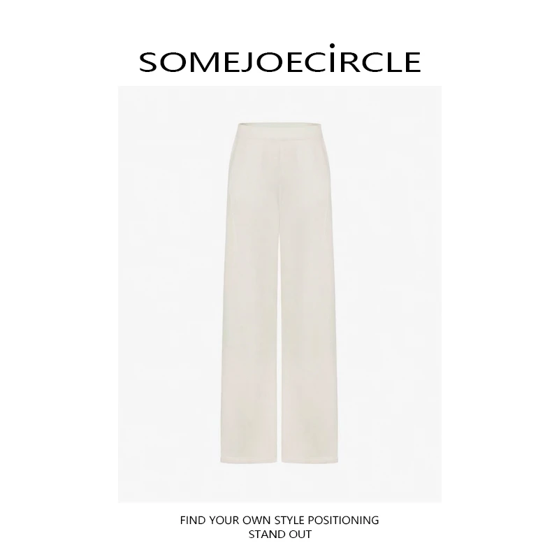 SOMEJOECIRCLE【高圆圆同款】25羊毛山羊绒毛织休闲长裤U1127