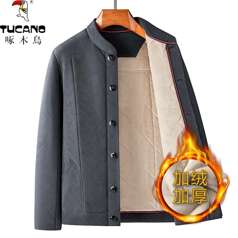 TUCANO/啄木鳥秋冬中老年人棉衣男内穿加绒加厚爸爸男士冬装外套