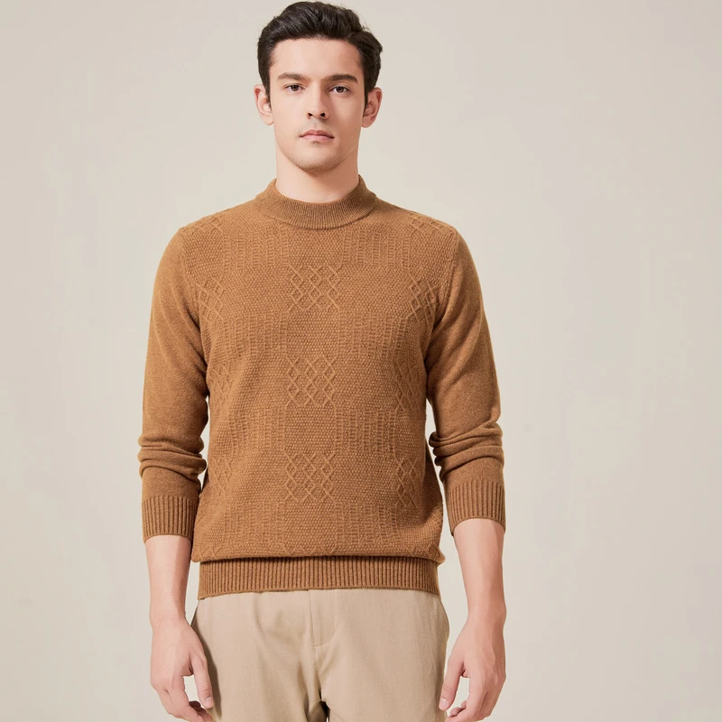 金菊厚款【100%绵羊毛】纯色25冬季经典时尚竖条纹设计款羊毛衫