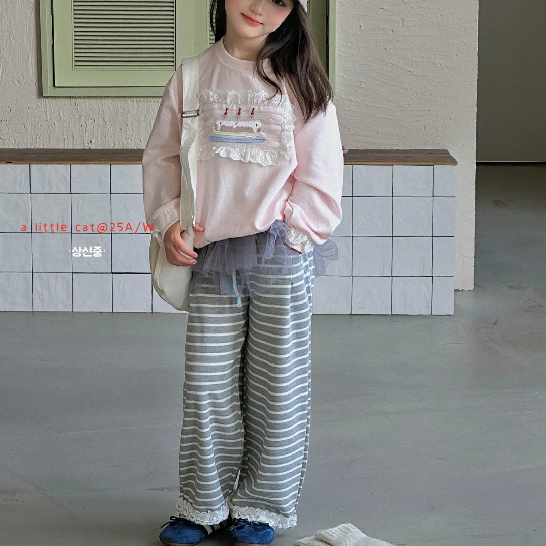 小猫集邮册·2025秋～条纹卫裤1086女童可爱