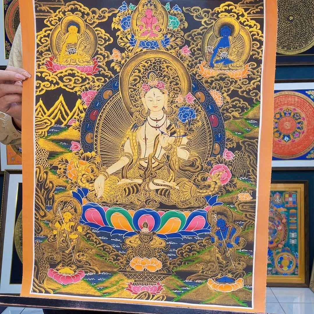 卷轴画手绘唐卡白度