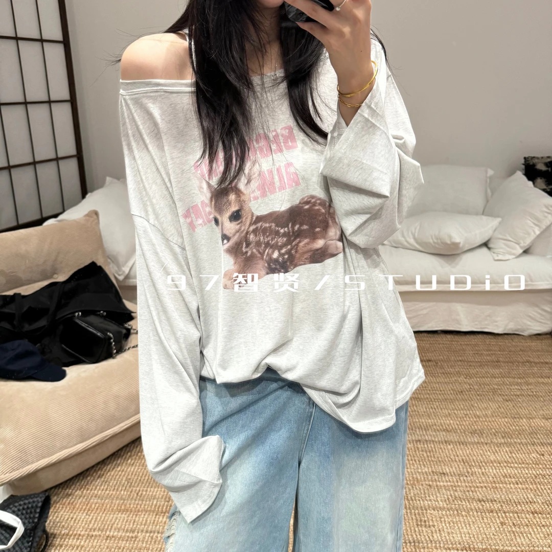 智贤 【小鹿可爱ins韩系薄款夏季防晒上衣T恤】