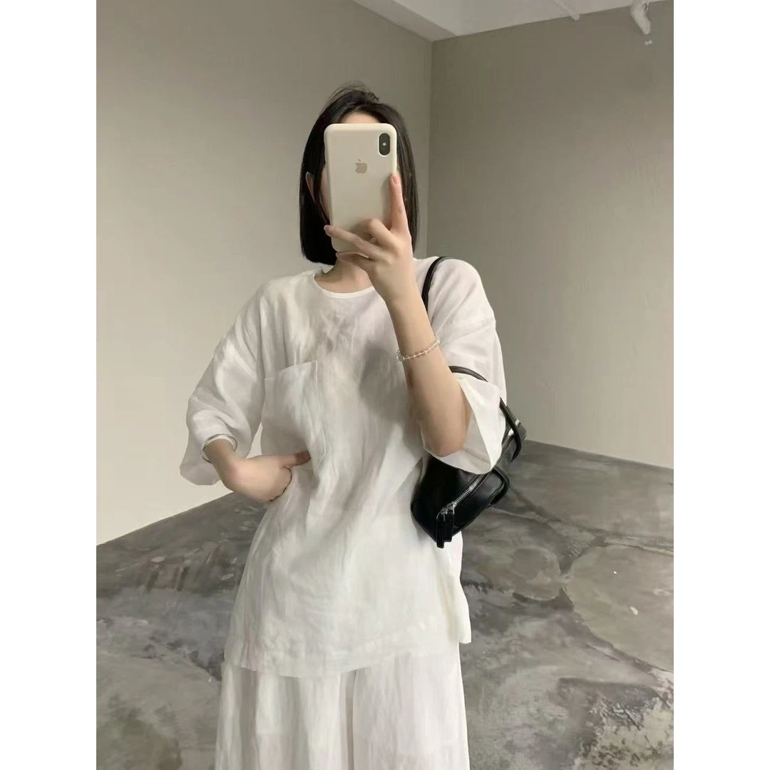 新款时尚百搭简约气质休闲纯色T恤C2520