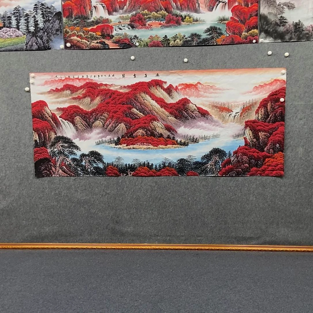 国画小八尺山水一副