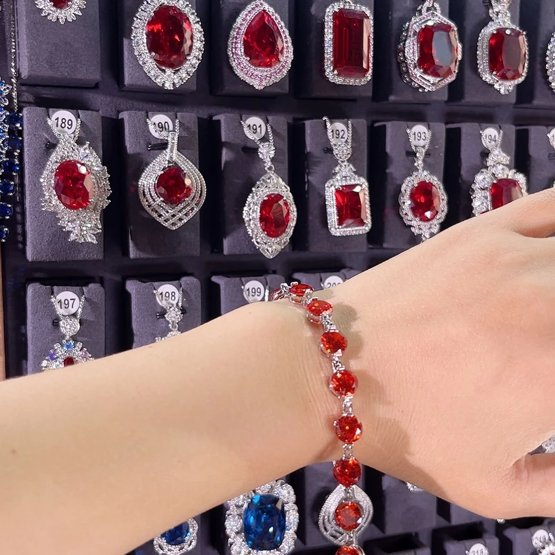 银S925镶嵌手链石榴石