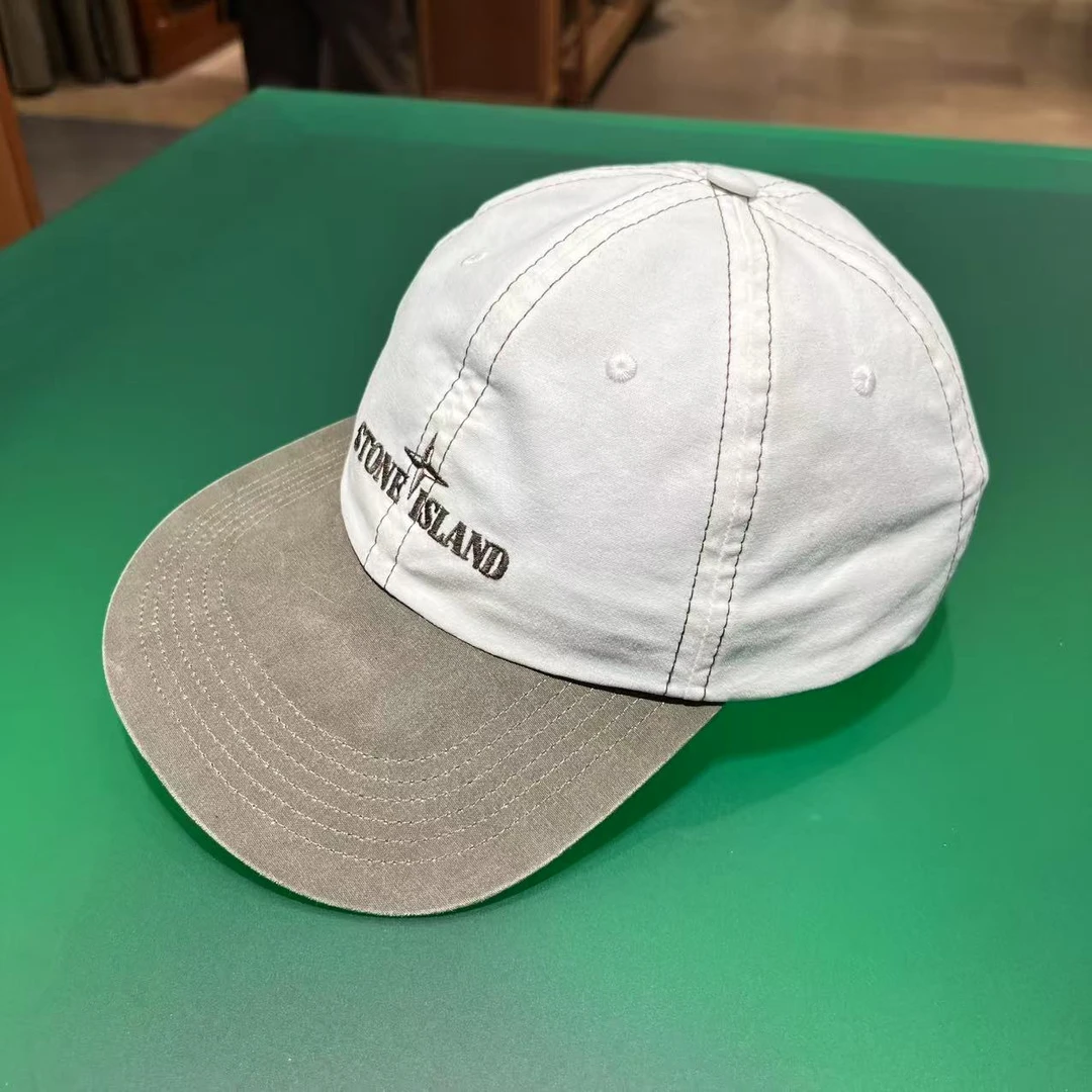未使用 STONE ISLAND /GG/男士白色太阳帽鸭舌帽