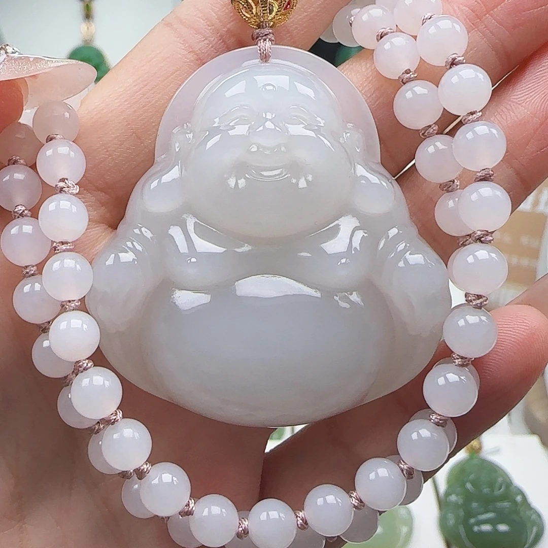 和田玉18K金镶嵌吊坠(赠链)47