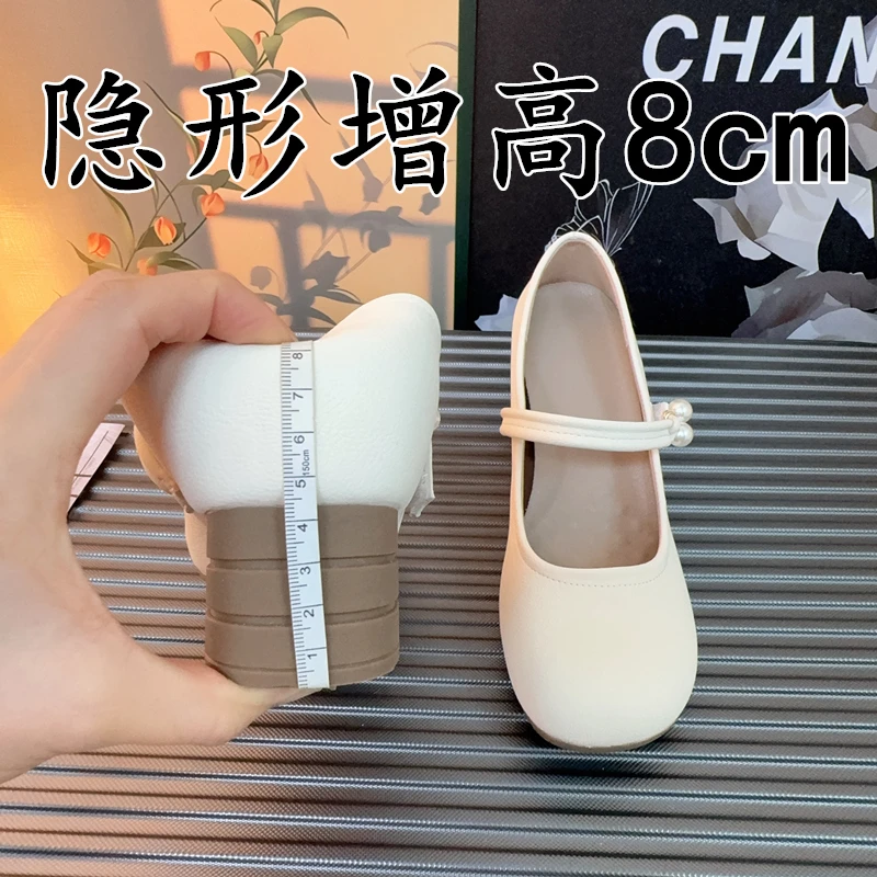 小个子内增高8cm玛丽珍鞋女高跟浅口单鞋温柔风气质配裙子晚晚鞋