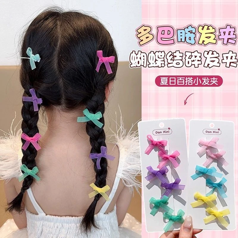 【花花】夏多巴胺彩色迷你蝴蝶结发夹韩系