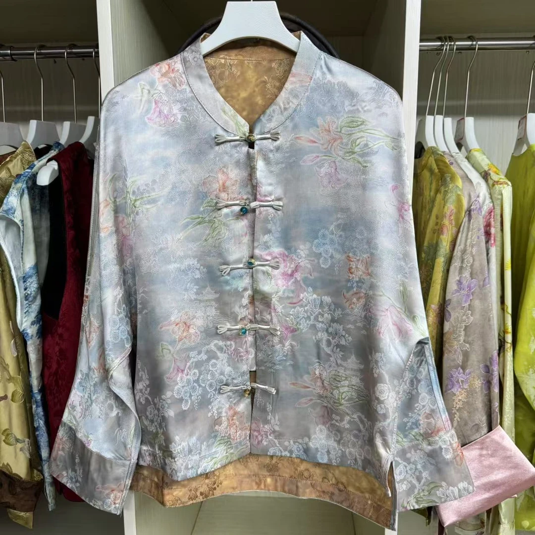 【 牵牛花】新中式国风减龄显瘦百搭高端女士定位角螺外套防0422