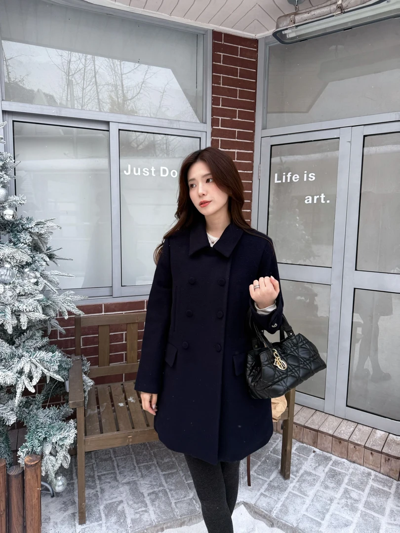 Choumo 山羊绒羊毛翻领双排扣羊毛毛呢大衣外套 2505ZSW2087