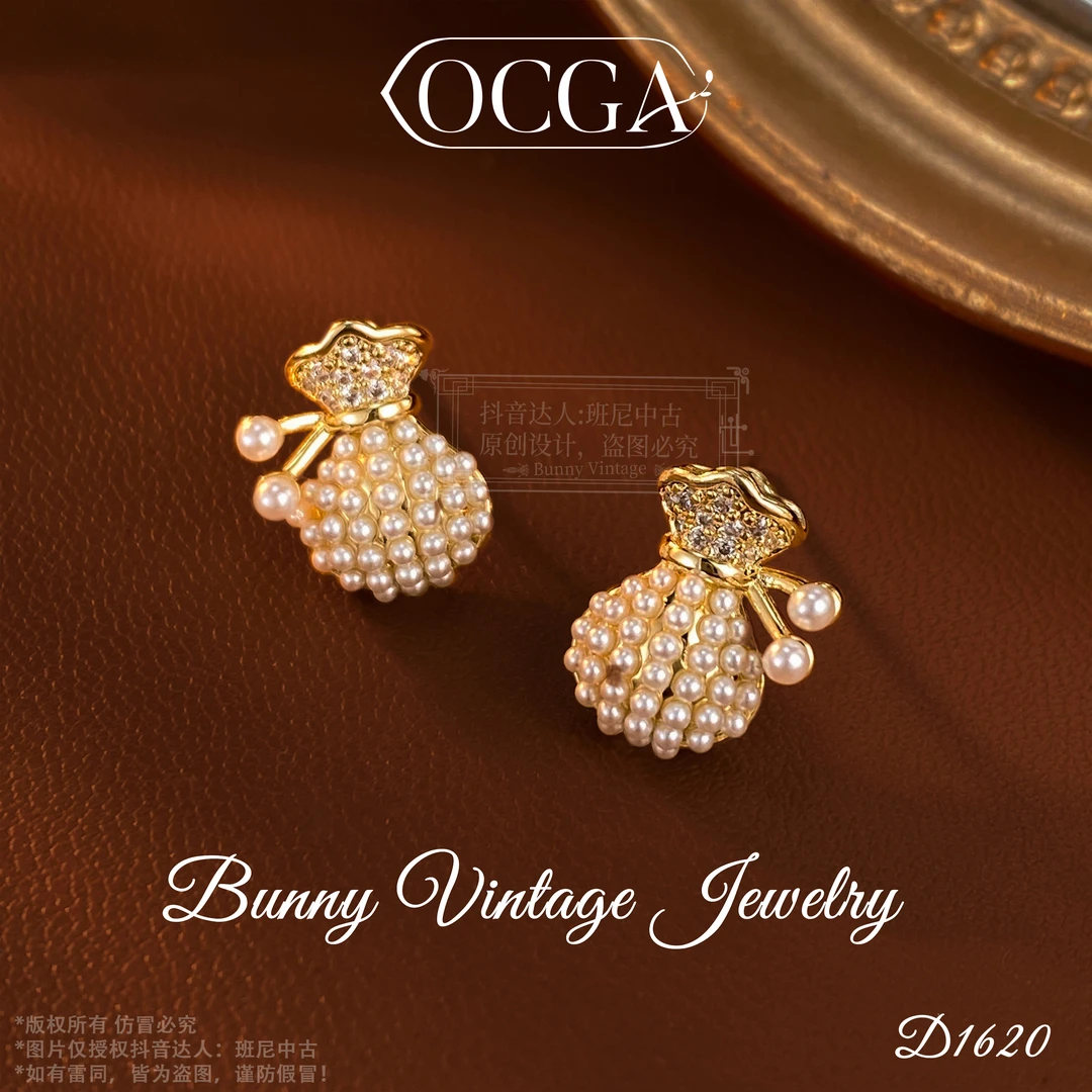 镀K金D1620 法★【钱袋子】冬OCGA 欧斯伽斯 限定 耳钉