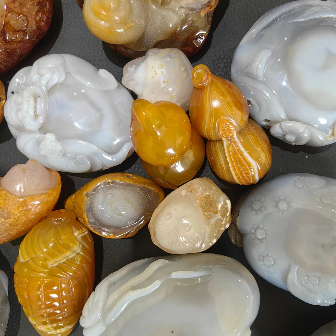 非金属亚克力项链  水胆撒金皮随形手把件（多样性发其一