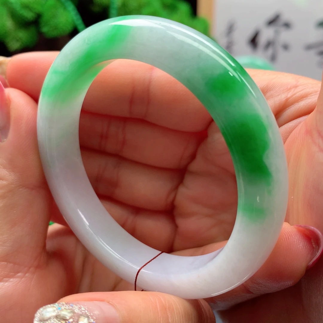 未镶嵌手镯翡翠宏***器缅甸54圈口