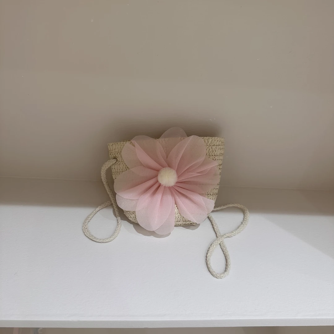 2025夏季新款韩国ins博主女儿童手工草编织手提包包