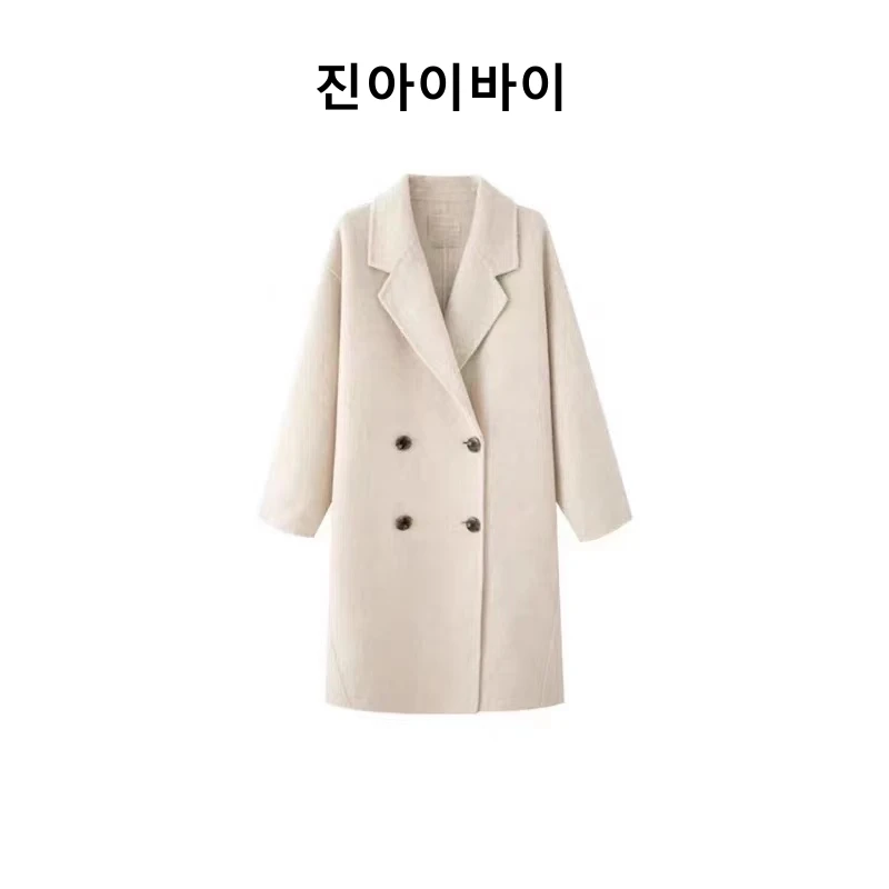 双面羊毛大衣轻奢时尚羊毛气质中长款双面呢秋冬双排扣百搭设计师