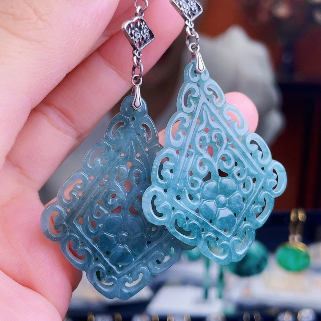 翡翠未镶嵌耳饰饰品