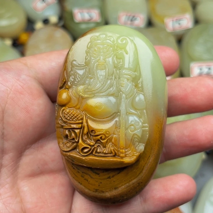 石材方解石手把件