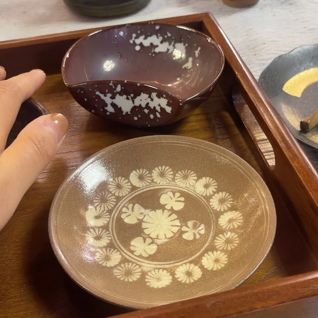 瓷片半月小钵和花三岛小碟22