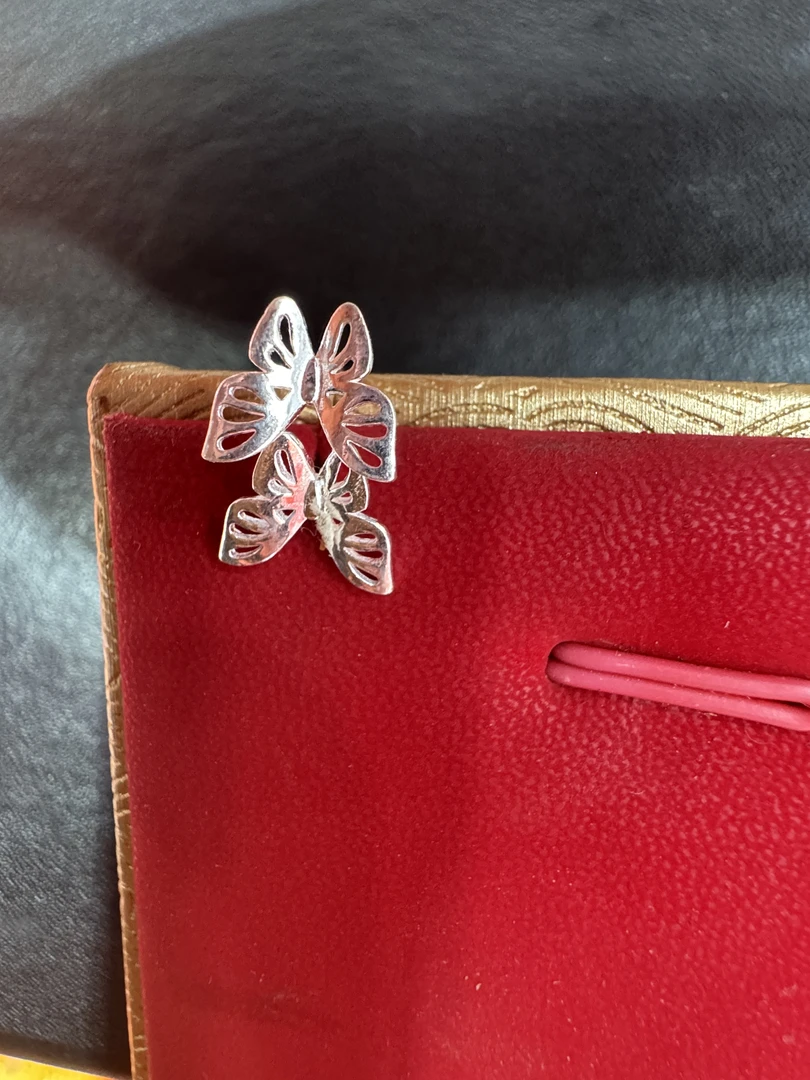 足银耳饰 蝴蝶银制品镶嵌耳饰耳扣耳钉日韩耳环首饰