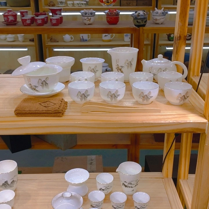 【不止】羊脂玉瓷茶具套装