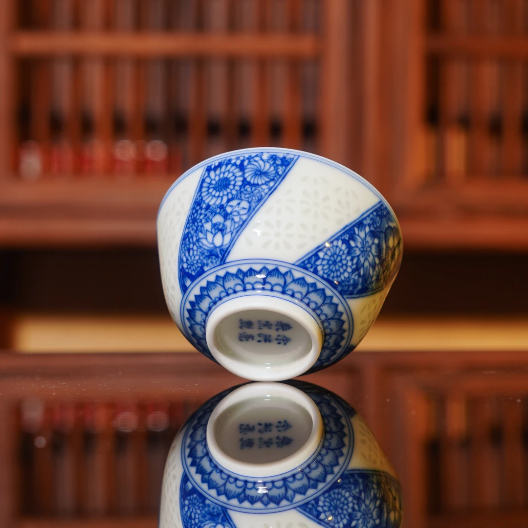 伴斤严选  万花玲珑杯  茶具中式茶道纯手工饮茶 YQ2623银