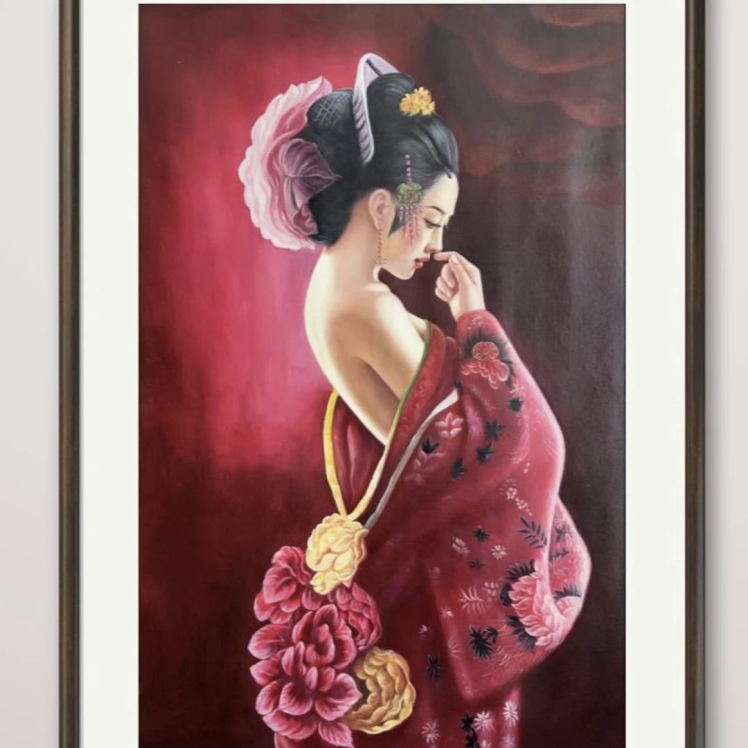 油画手绘90×60㎝油画布（未装框）