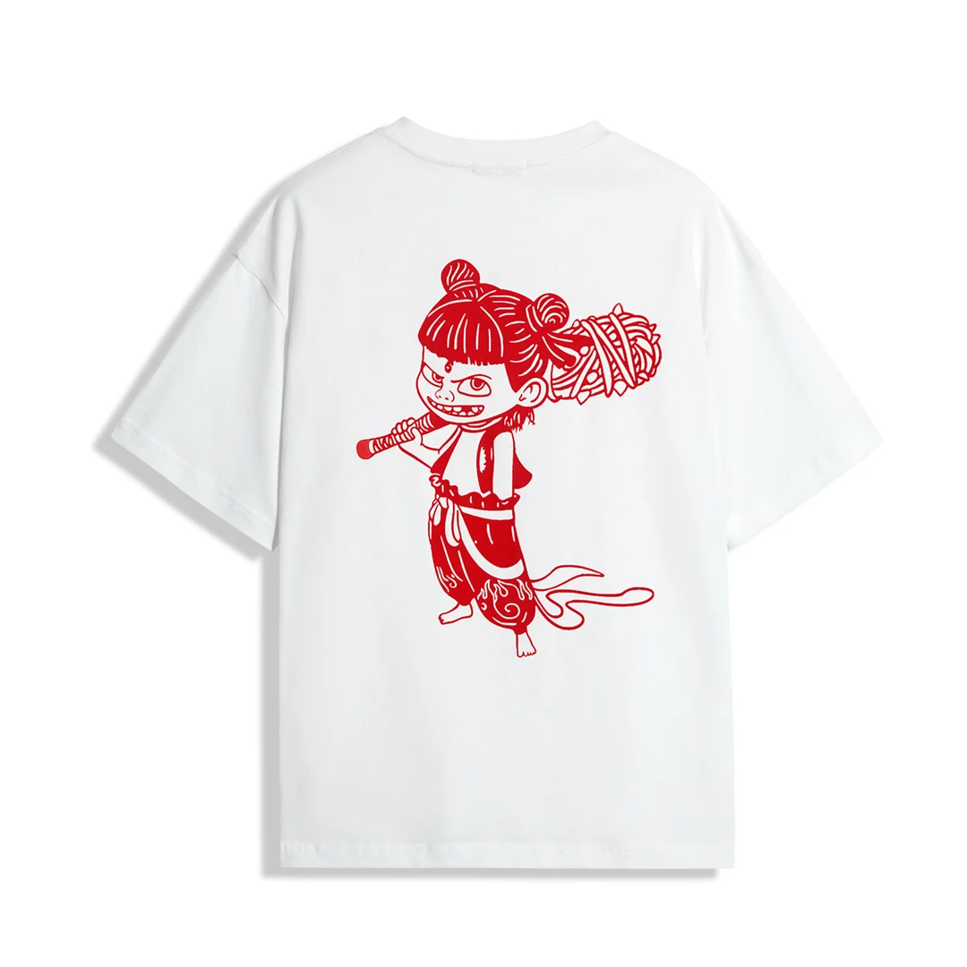 2025春季新款国潮卡通植绒工艺男女同款休闲圆领短袖情侣