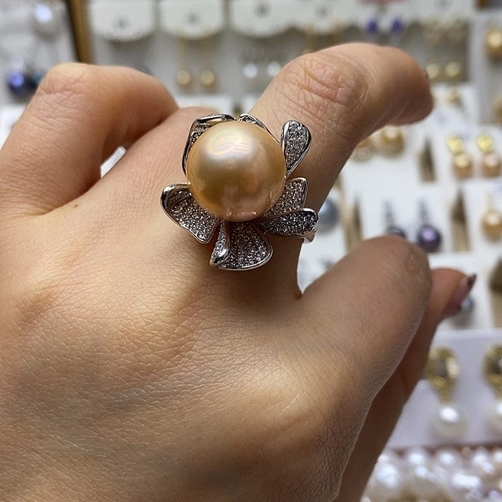 淡水珍珠吊坠银S925镶嵌