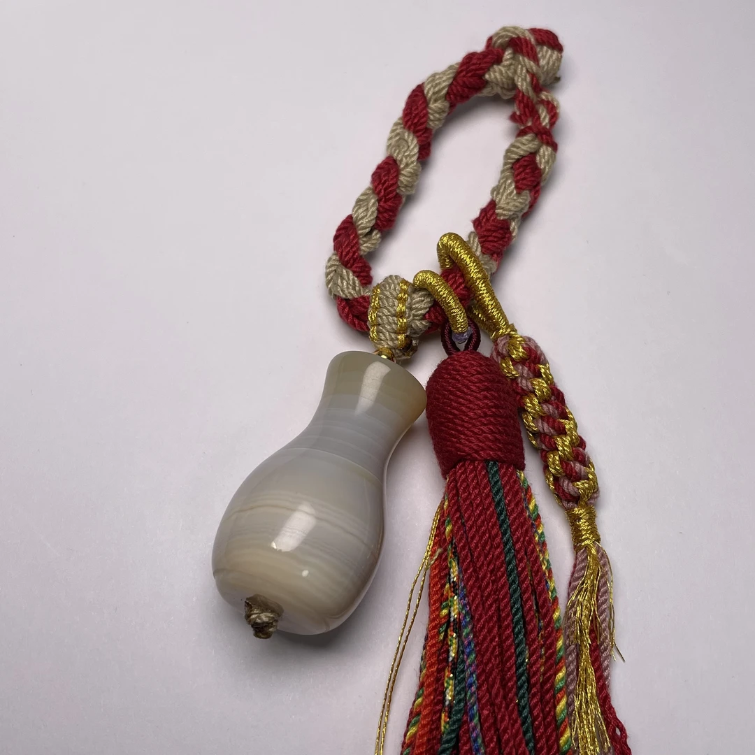 【古珠】清玛瑙宝瓶，包挂件，2411200382