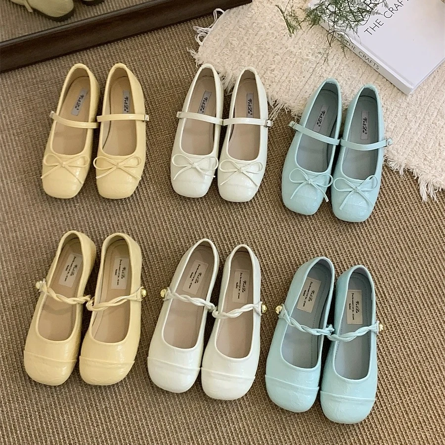 平底法式蝴蝶结玛丽珍单鞋女鞋子2025新款春夏配裙子玛丽珍晚晚鞋