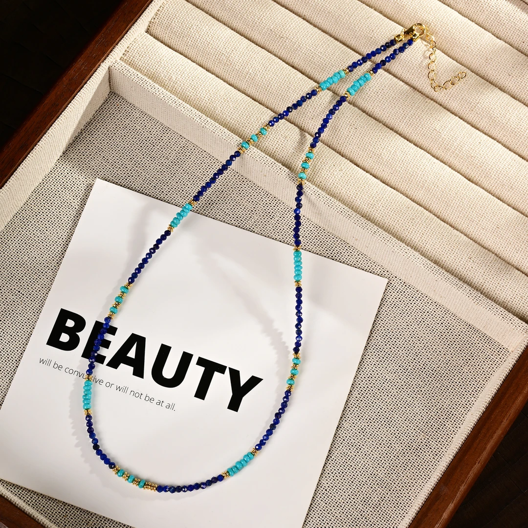 【熊总夫妇】绿松石美松小随形青金石diy项链