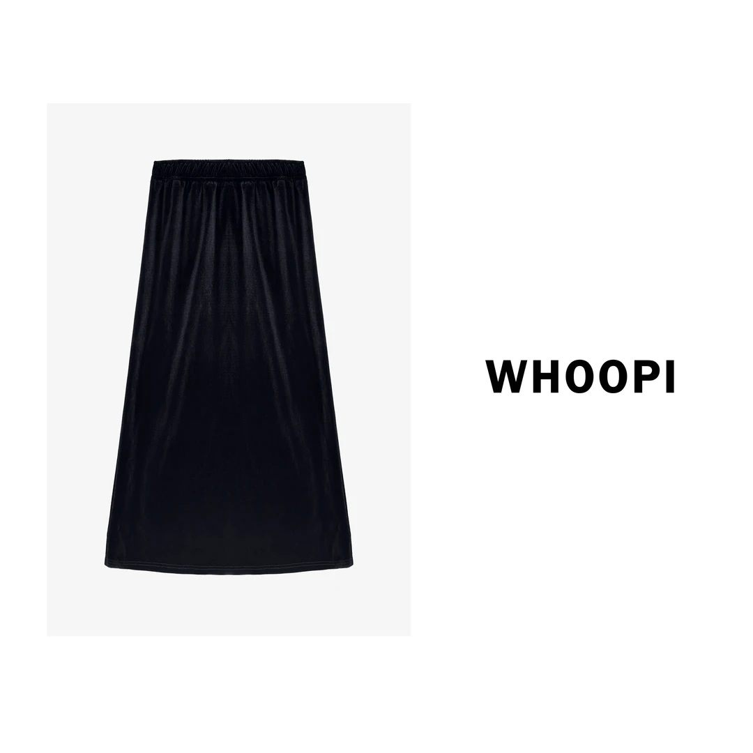 【Whoopi】【丝绒裙】巨显瘦！丝绒显瘦长款直筒半身裙冬装A字裙子