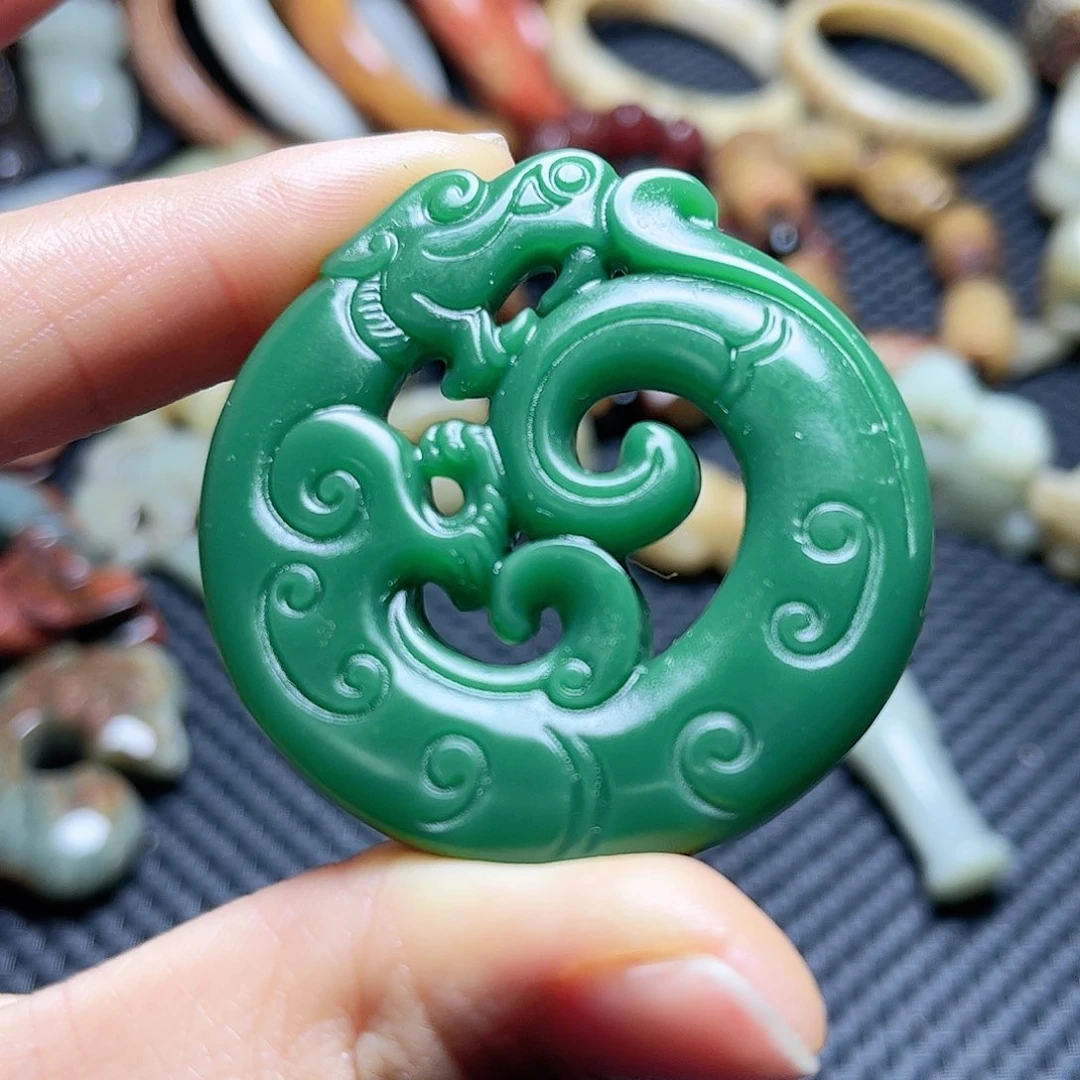 白玉菩提吊坠摆件