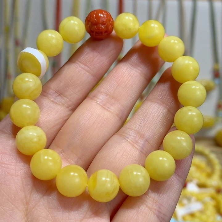 蜜蜡未镶嵌手链9.8mm