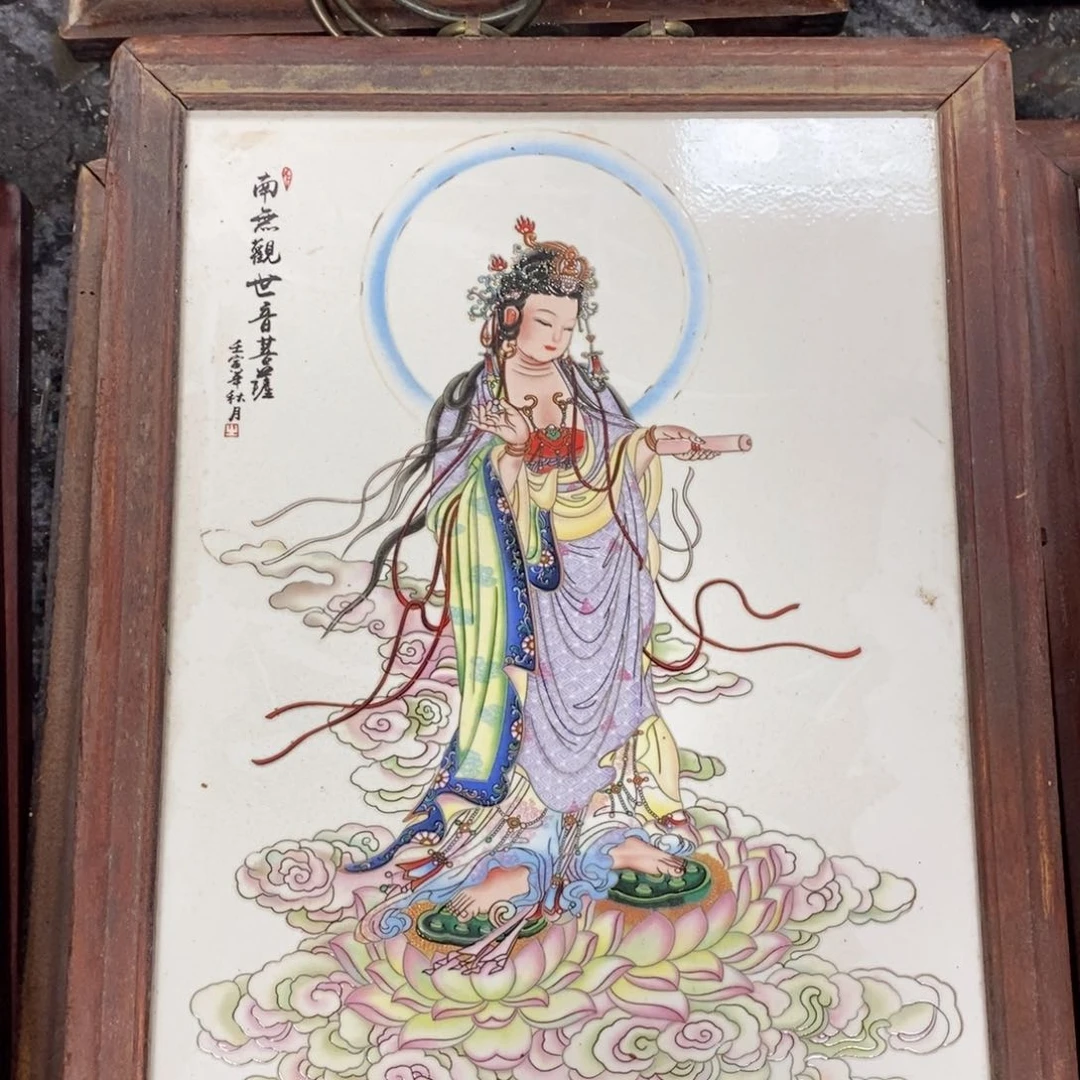 瓷片37*28厘米景德镇瓷板画柴窑烧制