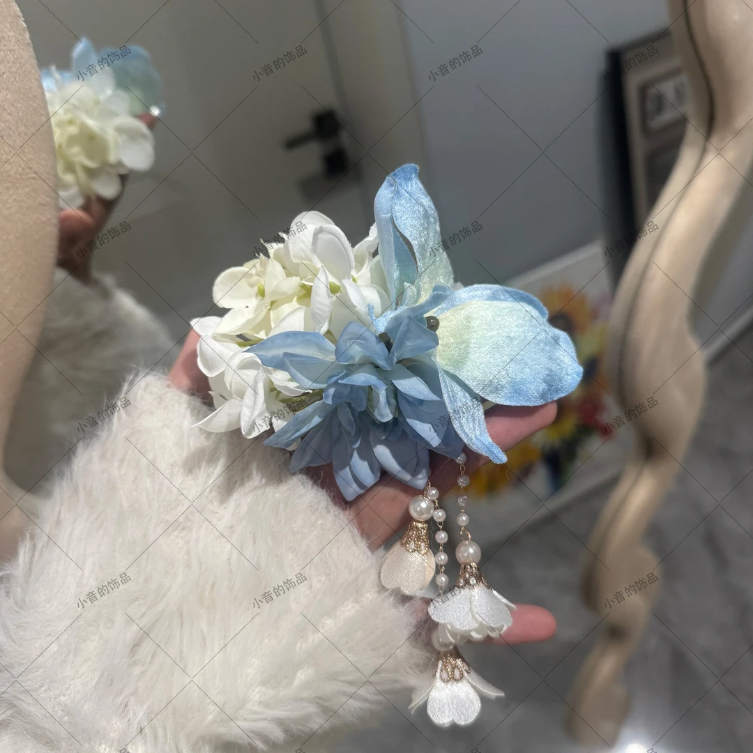 原创铃兰度假花朵发饰海边网红发夹甜美旗袍仙女头饰花朵发夹