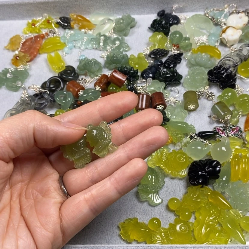 【闪购商品】蛇纹石玉挂件耳饰耳环项链未镶嵌君*兰