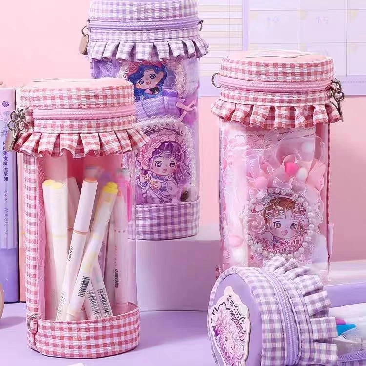 芯陌闪闪果酱趣味圆筒笔袋