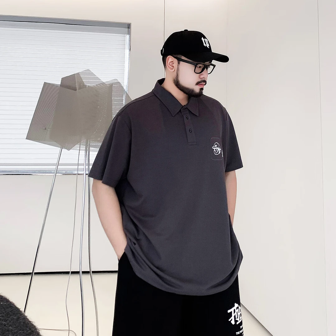 VTOS维特沃森大码男装胖子宽松夏季休闲翻领短袖polo衫加肥加大男
