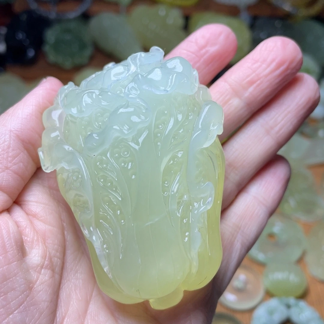 蛇纹石玉未镶嵌手把件