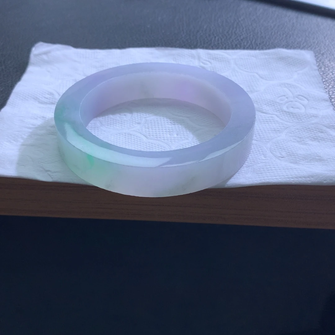 定制翡翠未镶嵌翡翠手镯冰春彩